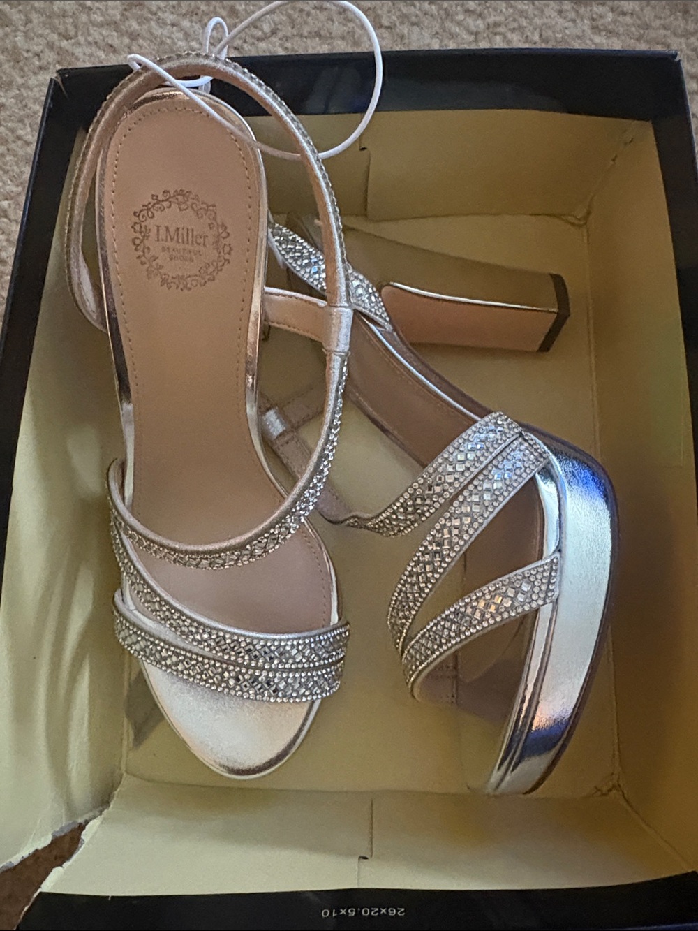 Silver Rhinestone Platform Sandals